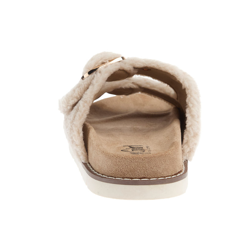 Corkys Footwear Women's Feelin Saucy Natural Fuzzy Sandal