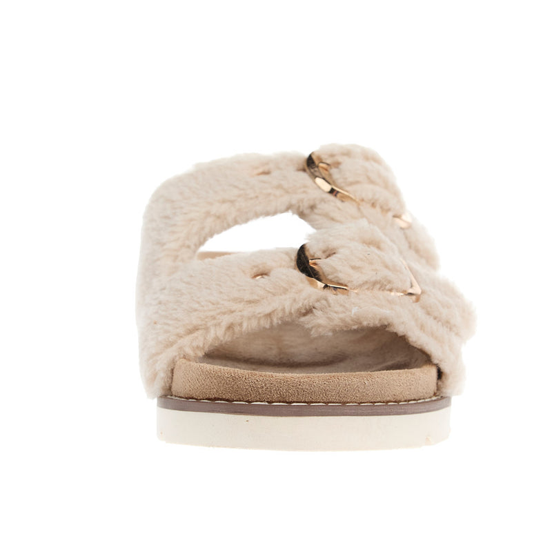Corkys Footwear Women's Feelin Saucy Natural Fuzzy Sandal