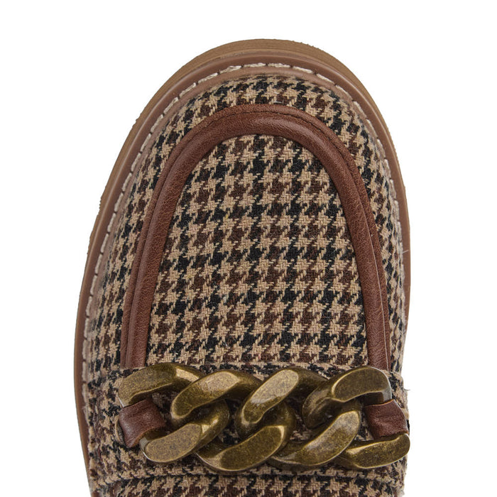 Corkys Footwear Women's Not Literally Black Tan Houndstooth Shoe