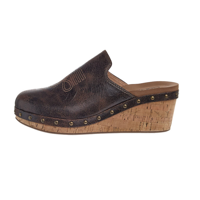 Corkys Footwear Women's Yee Haw Espresso Crinkle Wedge