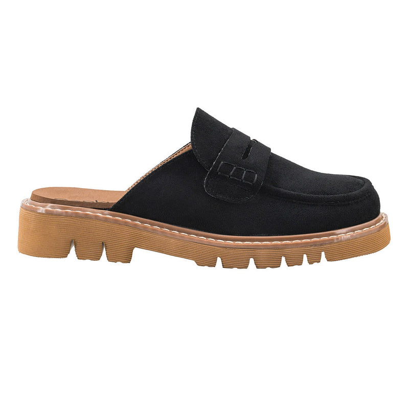 Corkys Footwear Women's Get Lucky Black Faux Suede Mule
