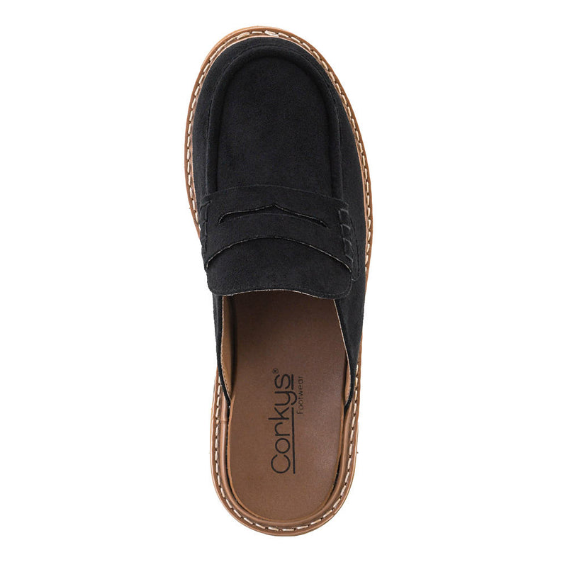 Corkys Footwear Women's Get Lucky Black Faux Suede Mule