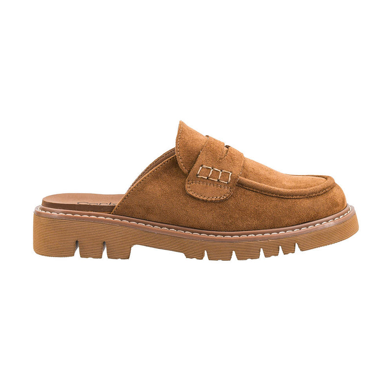 Corkys Footwear Women's Get Lucky Camel Faux Suede Mule