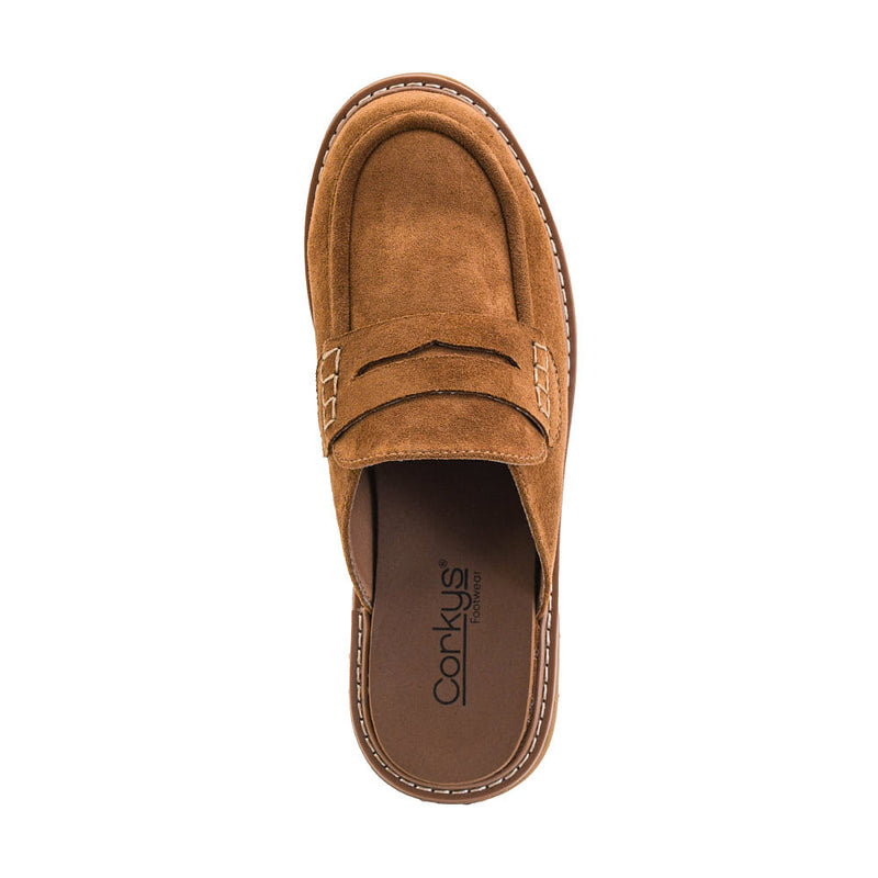 Corkys Footwear Women's Get Lucky Camel Faux Suede Mule
