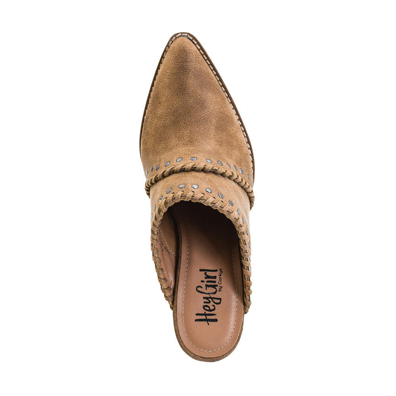 Corkys Footwear Women's Tan Suede Mini Cow Mule