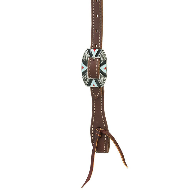 Weaver Leather Single Ear Headstall w/Southwest Rope Edge Buckle