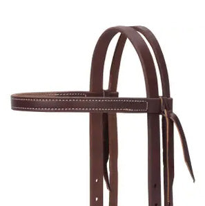 Weaver Leather 5/8in Oiled Browband Headstall with Turquoise and Feather Buckle