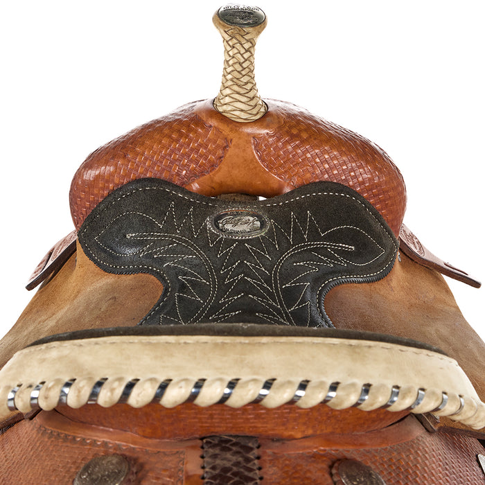 Billy Cook Used 12in Basket Stamp Youth Barrel Saddle