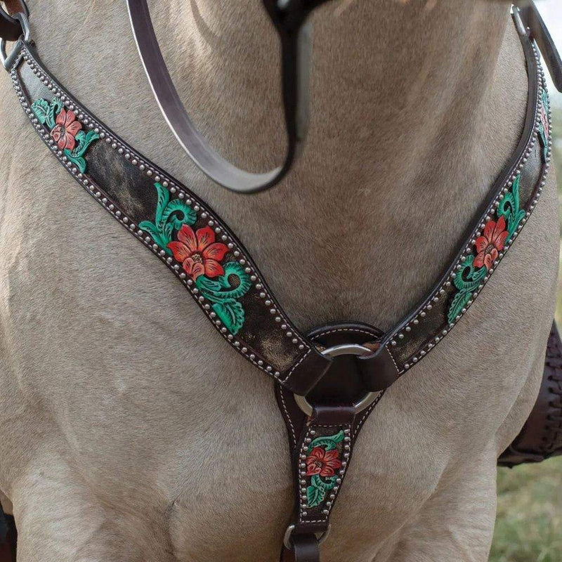 Circle Y Saddlery Cactus Flower Filigree Breast Collar