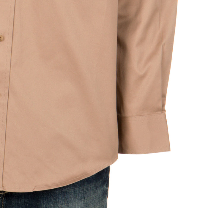 Ariat Mens Solid Twill Buttondown Long Sleeve Khaki Shirt