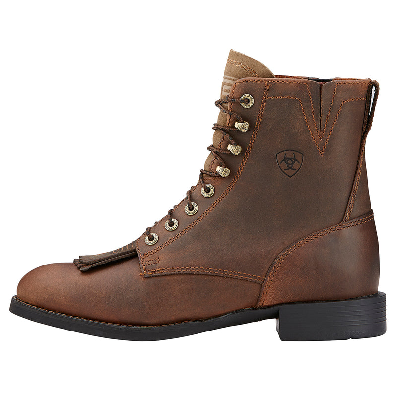 Ariat Women's Heritage Lacer II Distressed Brown 6 In Top Boot
