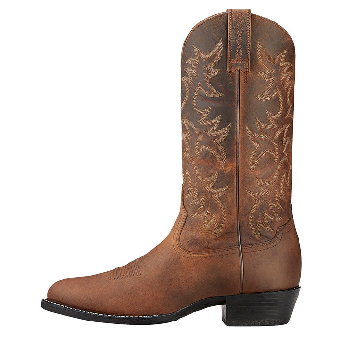 Ariat Men's Distressed Brown Heritage R Toe Cowboy Boot