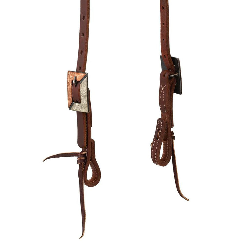 Weaver Leather Working Tack Copper Silver Engraved Single Ear Headstall