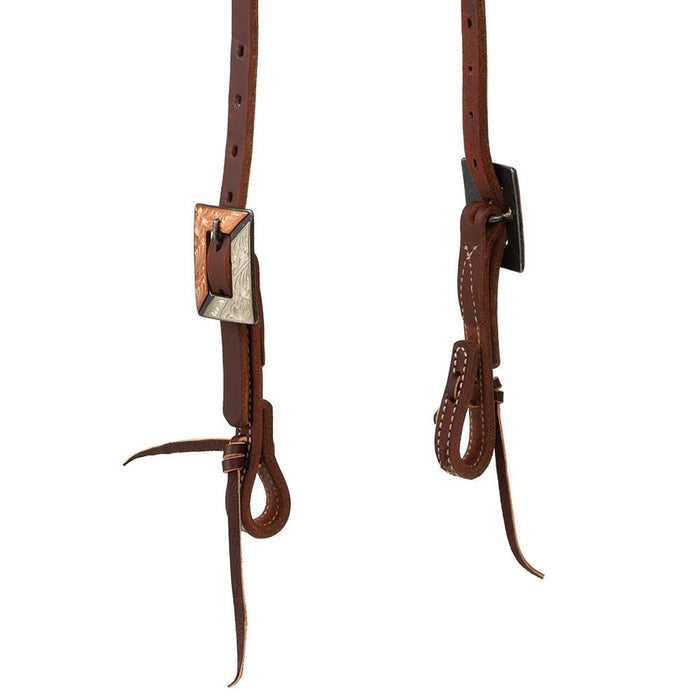 Weaver Leather Working Tack Copper Silver Engraved Single Ear Headstall