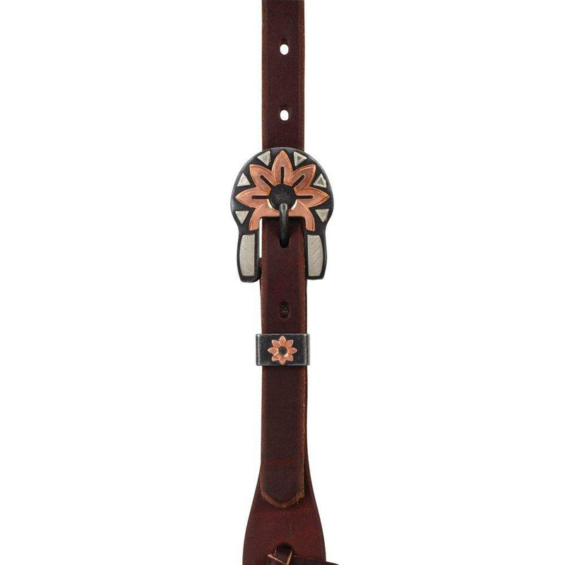 Weaver Leather Copper Flower Heel Buckle Single Ear Headstall