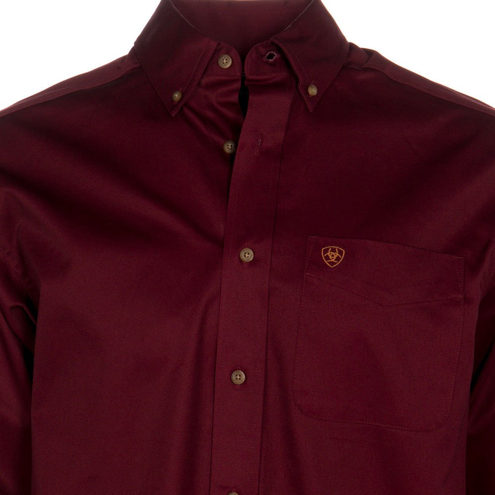 Ariat Men's Solid Twill Classic Fit Khaki Shirt main image 1