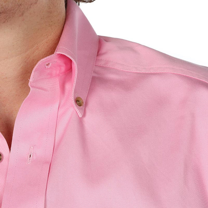 Ariat Men's Solid Twill Buttondown Pink Shirt