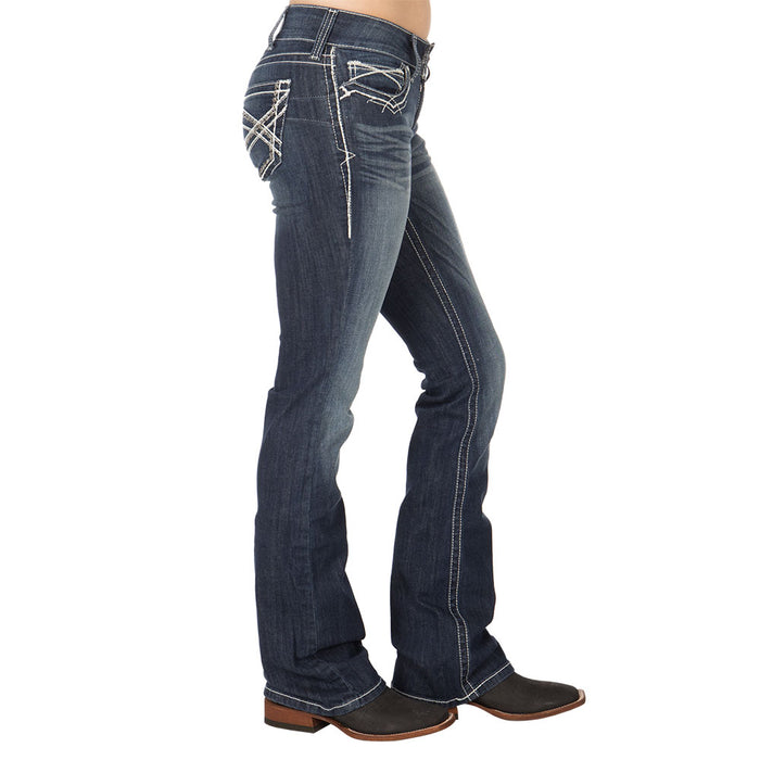 Ariat Women's R.E.A.L. Entwined Mid Rise Stretch Boot Cut Jeans