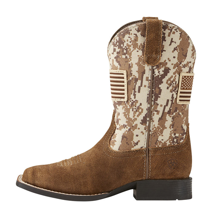 Ariat Youth Patriot Antique Mocha Vamp Sand Camo Top Boot