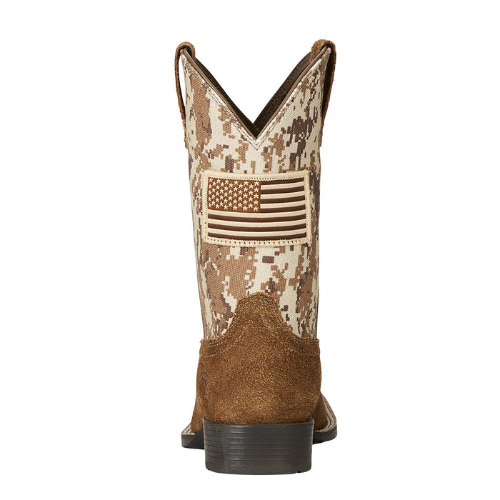 Ariat Youth Patriot Antique Mocha Vamp Sand Camo Top Boot