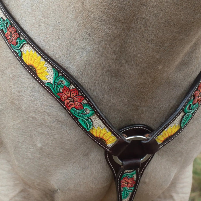 Circle Y Saddlery Rising Sunflower Breast Collar