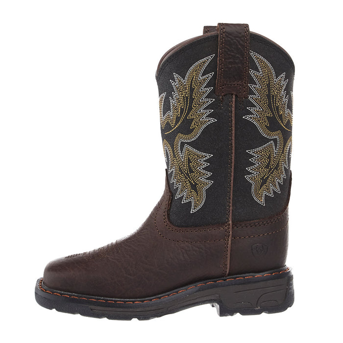 Ariat Kid`s WorkHog Bruin Brown Wide Square Toe Boot