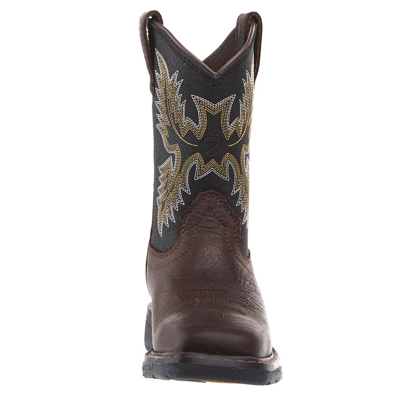 Ariat Kid`s WorkHog Bruin Brown Wide Square Toe Boot