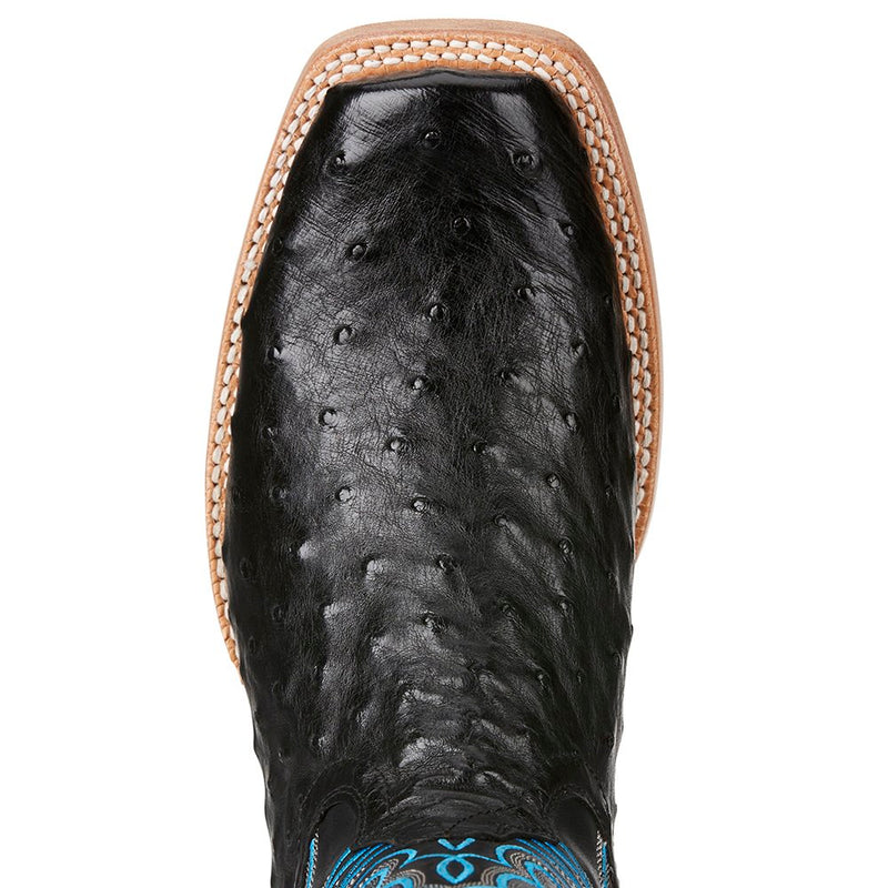 Relentless By Ariat Men's Black Full Quill Ostrich-13in Deputy Top Boots