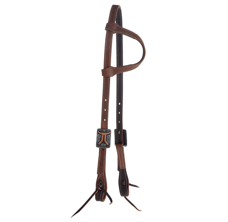 Weaver Leather Smarty Synergy 5/8 Single Ear Headstall with Silver Smarty Buckles