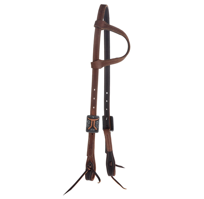 Weaver Leather Smarty Synergy 5/8 Single Ear Headstall with Silver Smarty Buckles
