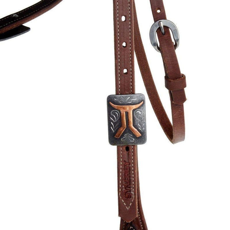 Weaver Leather Smarty Synergy 3/4 Inch Oiled Browband Headstall with Smarty Buckles