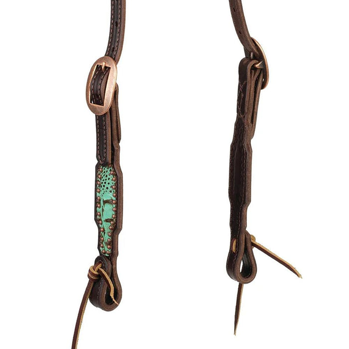 Weaver Leather Turquoise Croc Single Ear Headstall