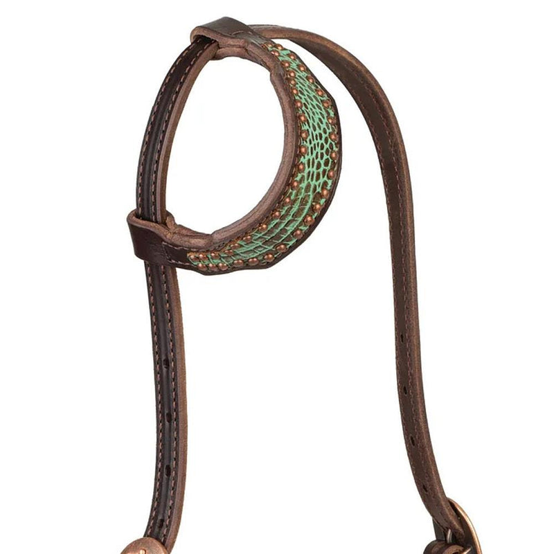 Weaver Leather Turquoise Croc Single Ear Headstall
