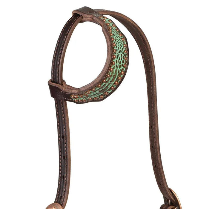 Weaver Leather Turquoise Croc Single Ear Headstall