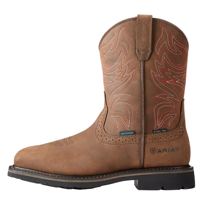 Ariat Mens Sierra Delta H2O Oily Brown 10in Top Work Boots