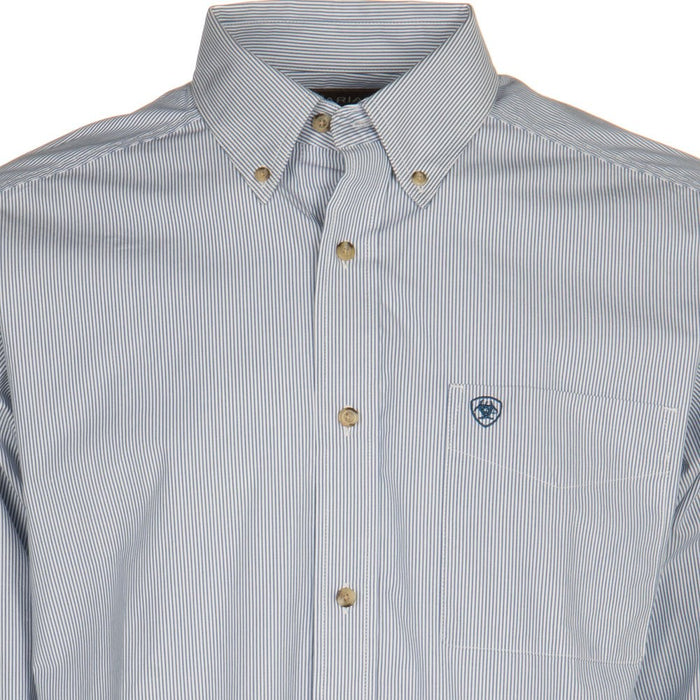 Ariat Men's Arait Dayne Mini Blue Stripe Long Sleeve Shirt