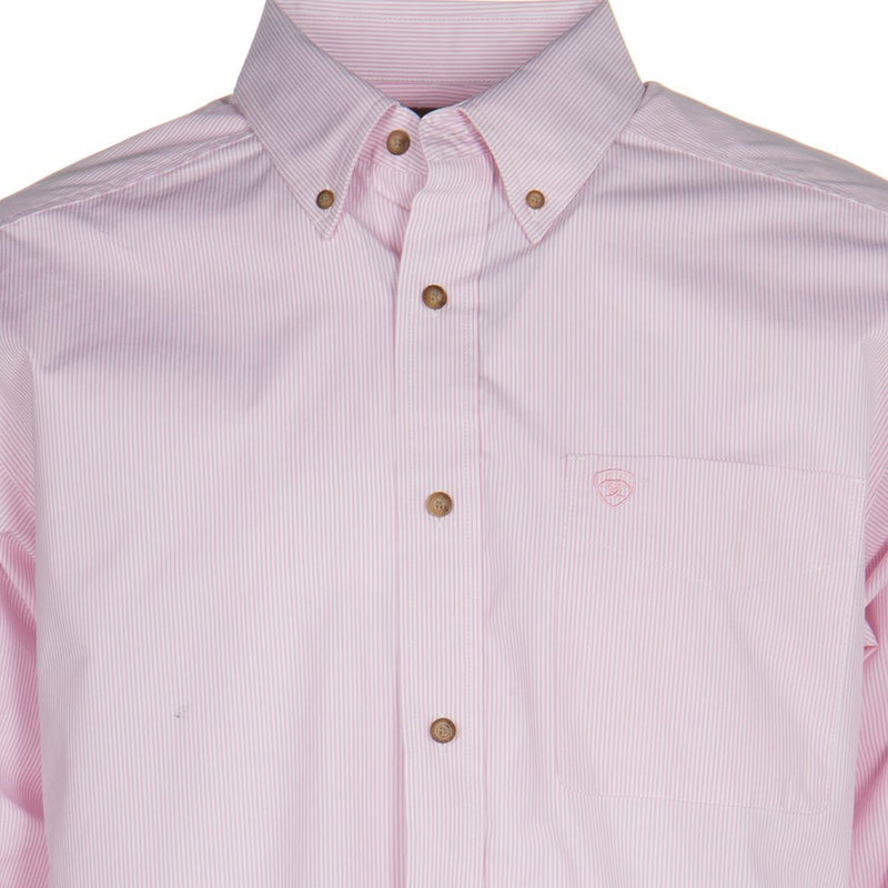 Ariat Men's Dayne Mini Pink Stripe Long Sleeve Shirt
