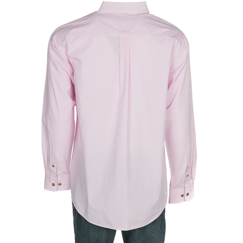 Ariat Men's Dayne Mini Pink Stripe Long Sleeve Shirt