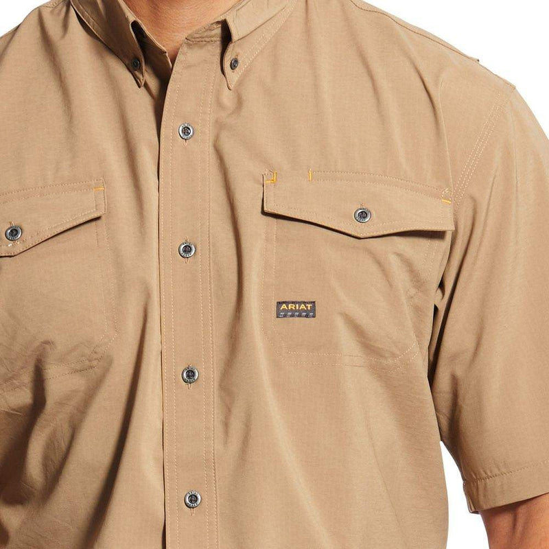 Ariat Men's Rebar VentTek Khaki Work Shirt