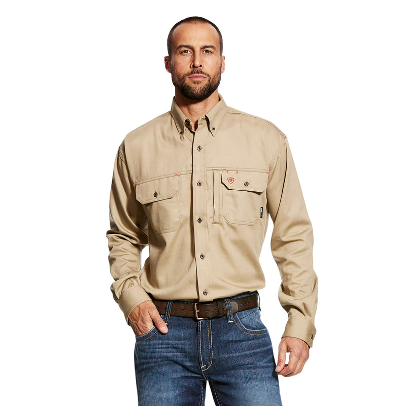 Ariat Mens FR Khaki Vent Work Shirt