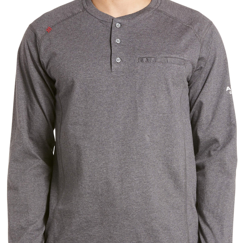 Ariat Mens FR Air Henley Charcoal Shirt
