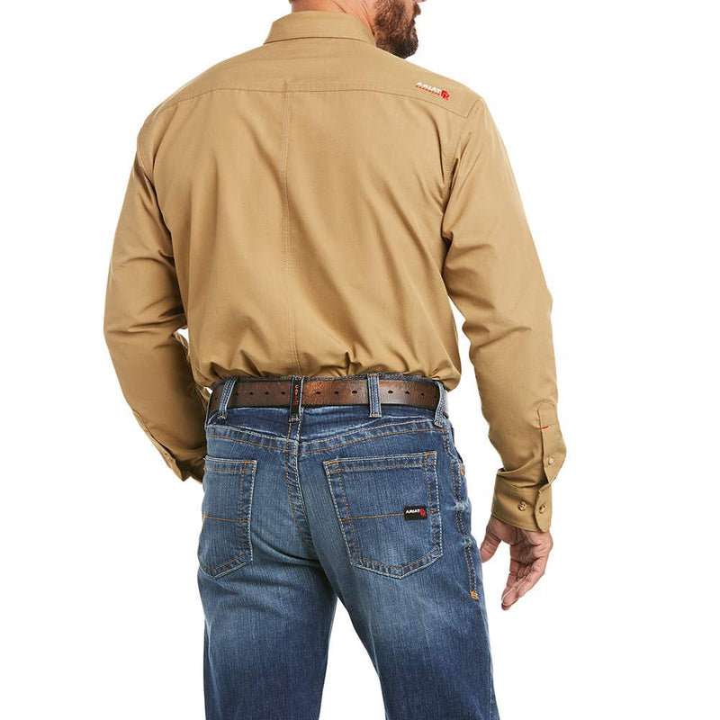 Ariat Men's Fire Resistant Long Sleeve Khaki Work Shirt