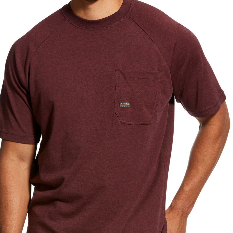 Ariat Men's Rebar Burgundy Cotton Strong Shirt