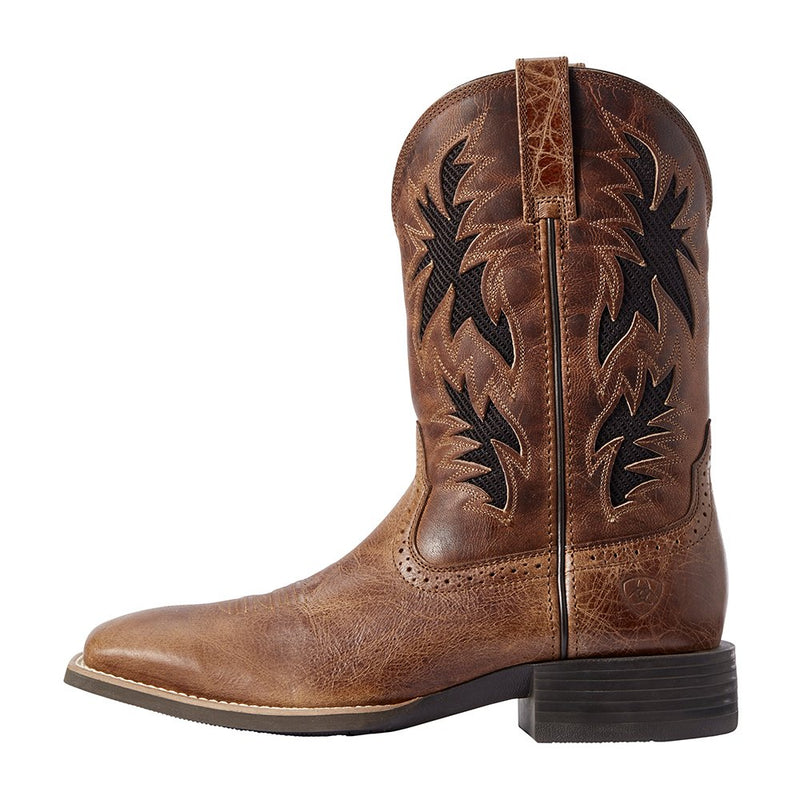 Ariat Men's Sport Cool Venttek Dark Tan 11in. Two Tone Tan Top Cowboy Boot