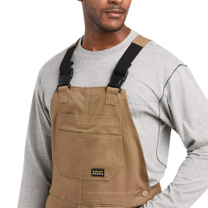 Ariat Mens Rebar Canvas Field Khaki Stretch Insulated Bib