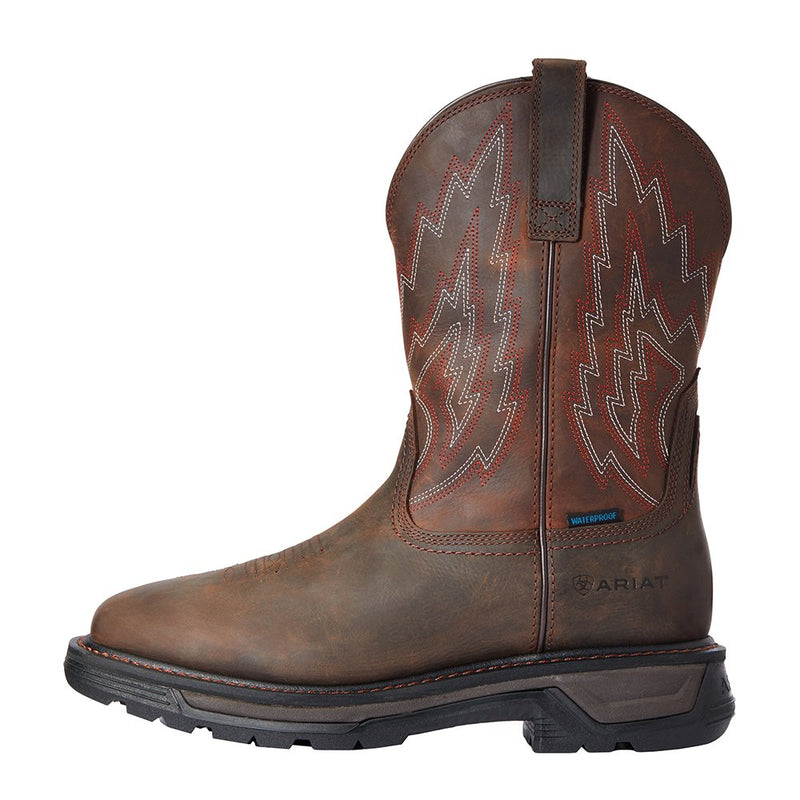 Ariat Men's Big Rig H2O Dark Brown 11in. Distressed Brown Top Soft Toe Work Boot