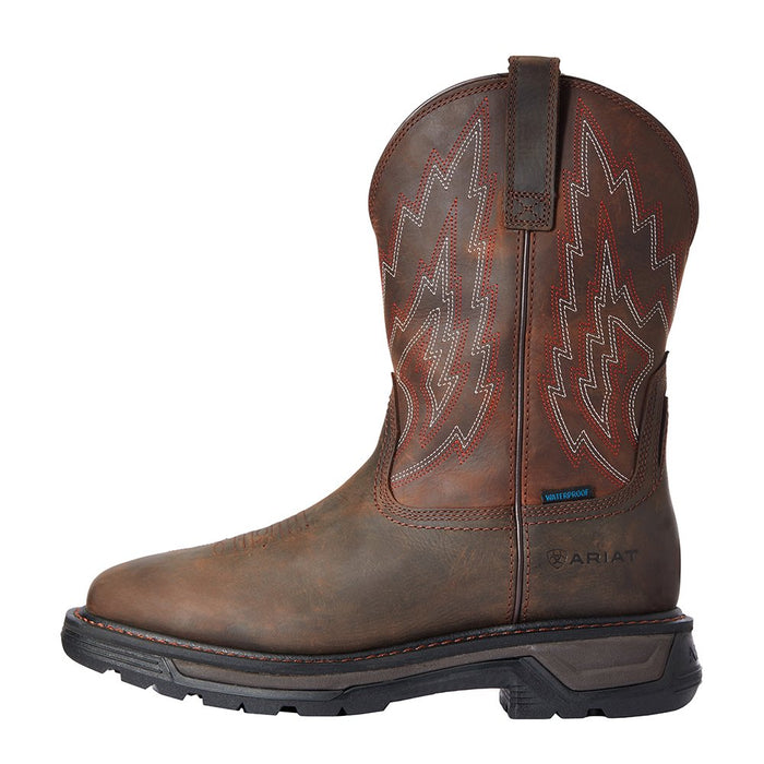 Ariat Men's Big Rig H2O Dark Brown 11in. Distressed Brown Top Soft Toe Work Boot