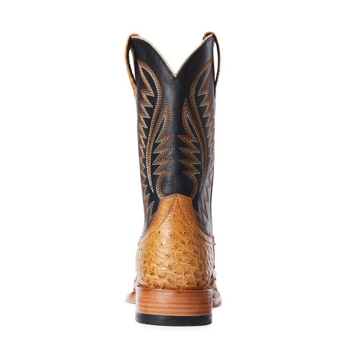 Ariat Mens Tan Full Quill Ostrich 11in Negro Top Cowboy Boot 10034082