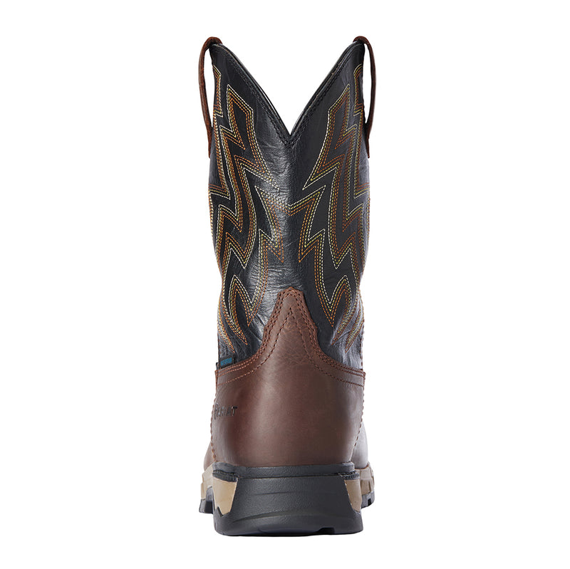 Ariat Men's Rebar Flex Western H20 Dark Brown 10in. Black Top Comp Toe Work Boot