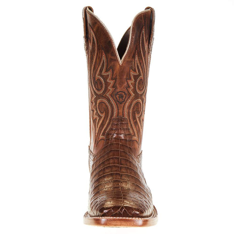 Ariat Men's Relentless Natural Caiman Belly 11in. Carmel Tan Top Boot